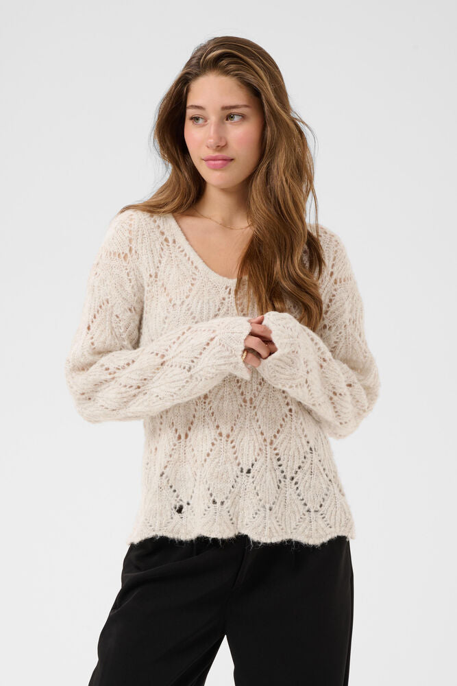 Cream Niso Pullover - Oatmeal Melange