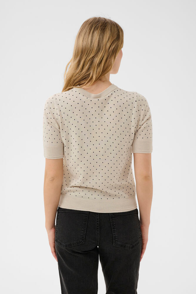 Part Two Natanya Pullover - Natural/Navy Dot