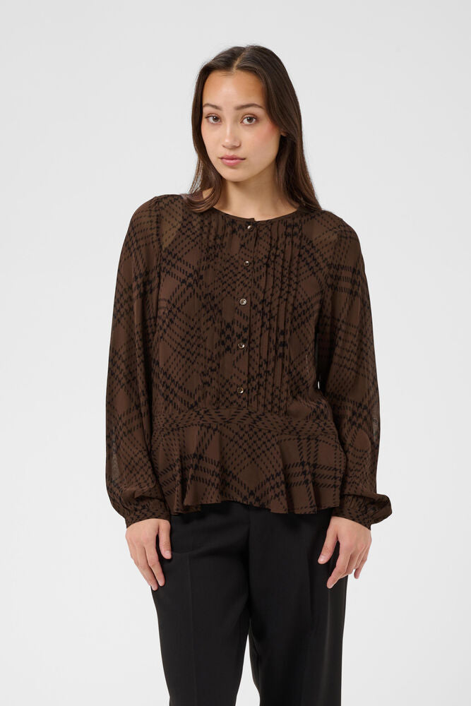 Part Two Cantaline Shirt - Brown Check Print
