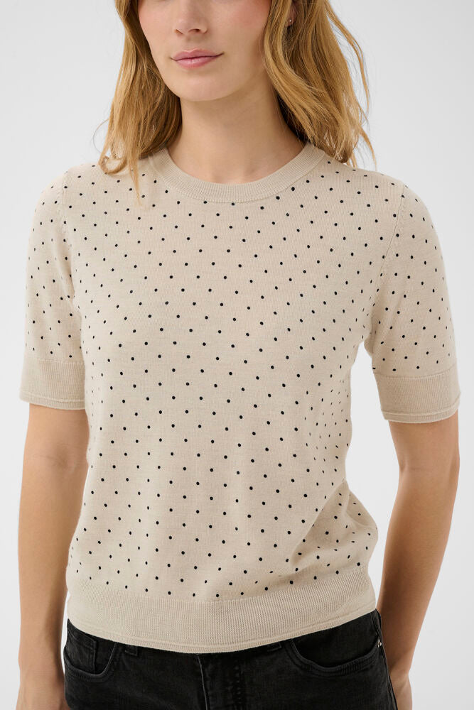 Part Two Natanya Pullover - Natural/Navy Dot