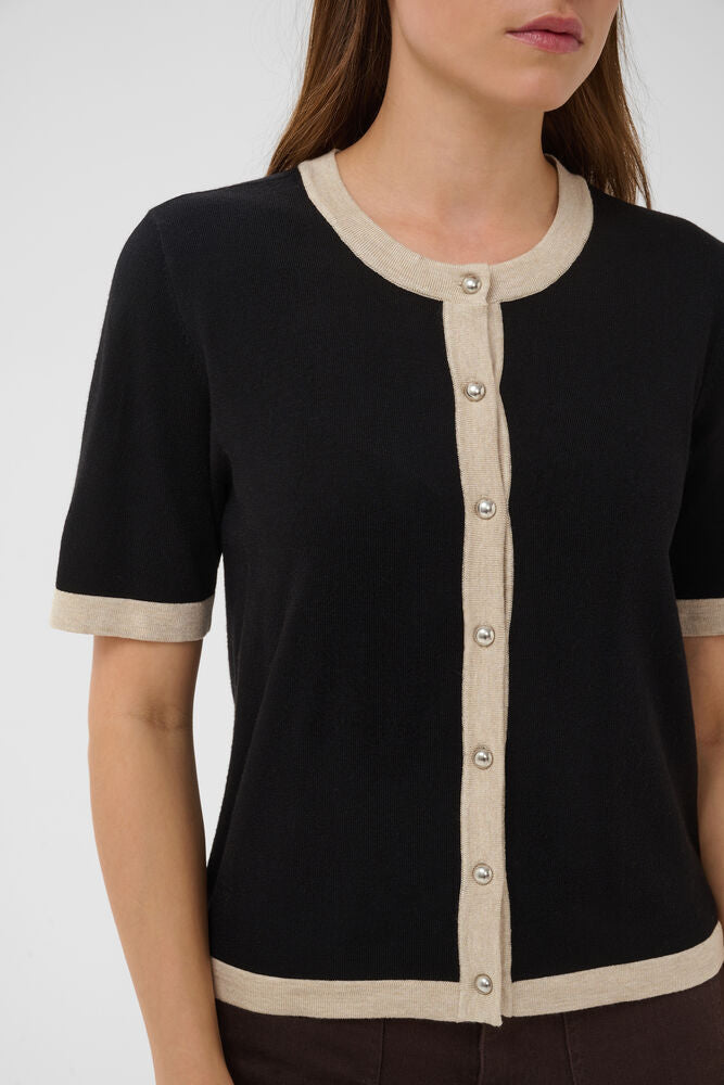 Kaffe Lizza Contrast Cardigan - Black