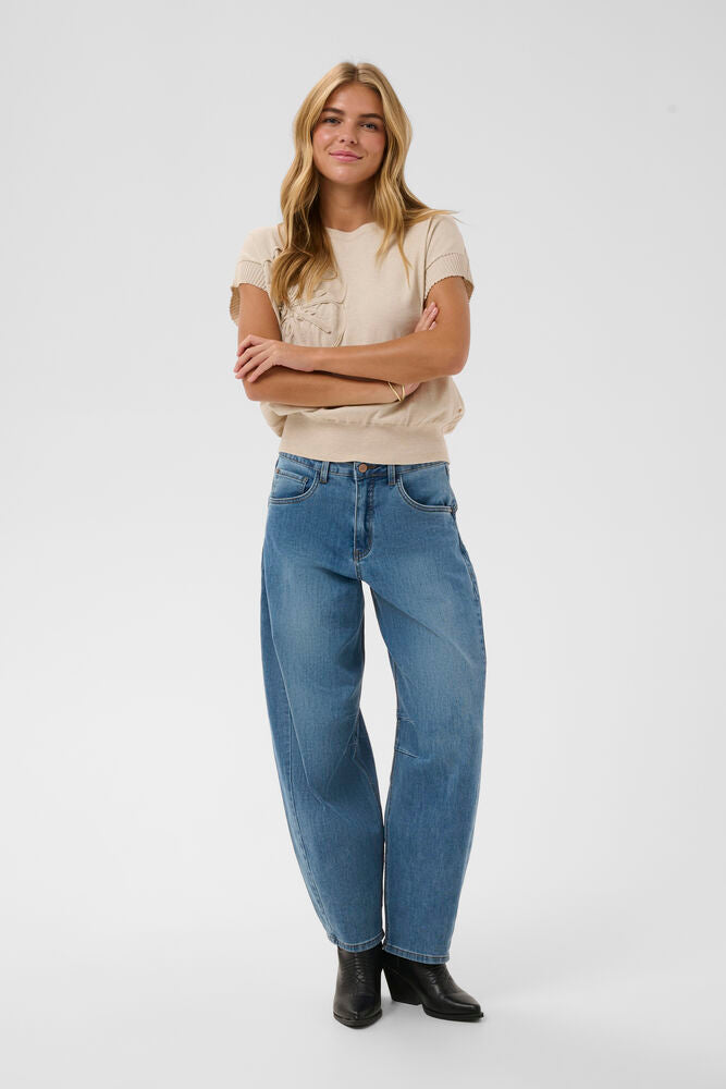Cream Bahren Balloon Jeans - Dawson Medium Blue Denim