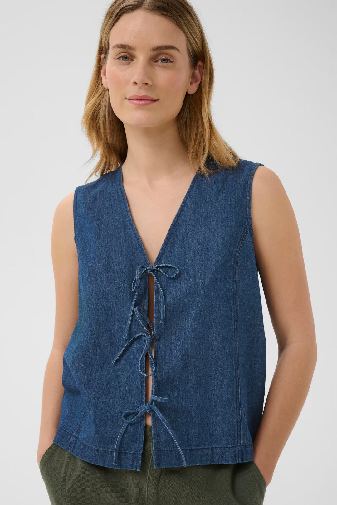 Part Two Delaila Vest - Medium Dark Blue