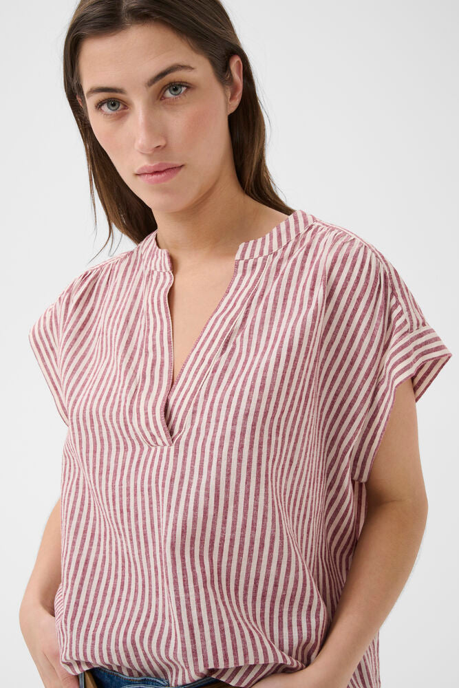 Part Two Bettina Blouse - Burnt Russet Stripe