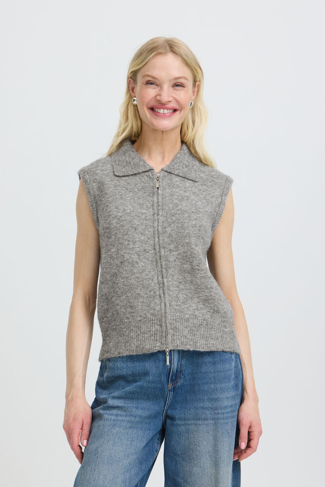b.young Omea Zipper Slipover - Grey