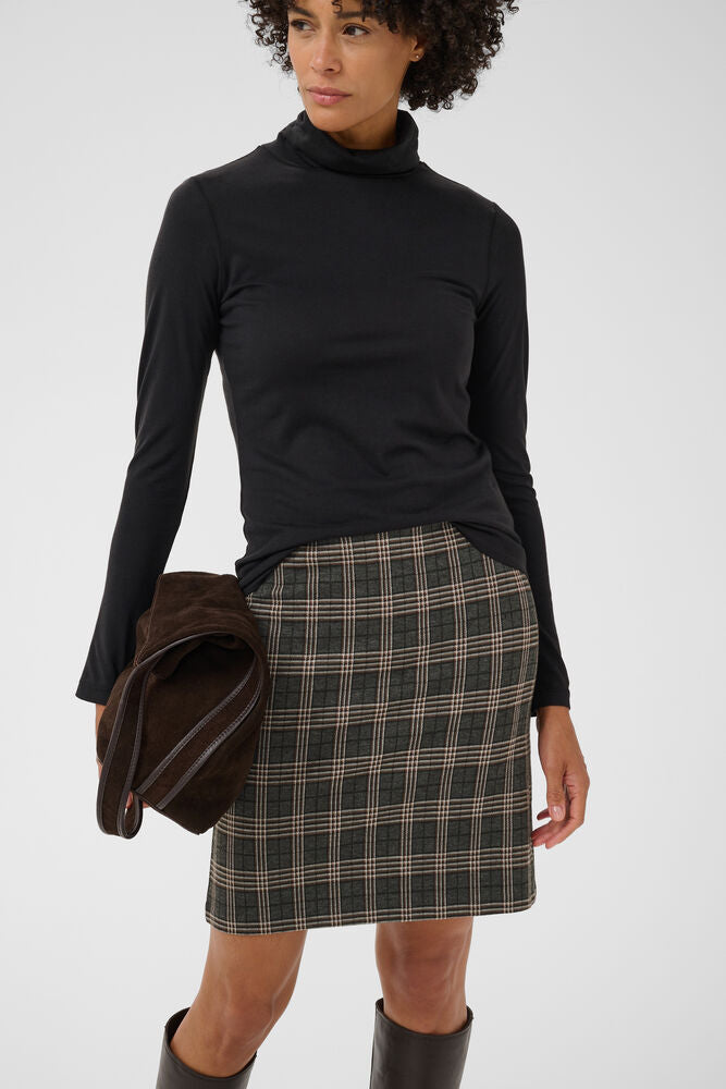 Part Two Corinne Skirt - Grey Big Check