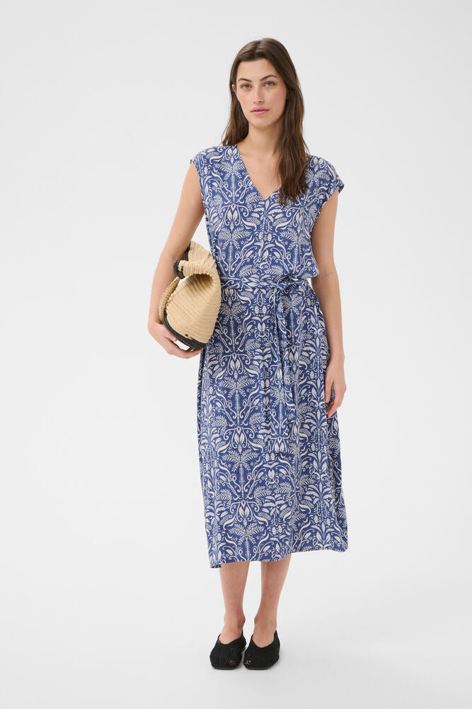 Part Two Bolene Dress - Blue Block Print