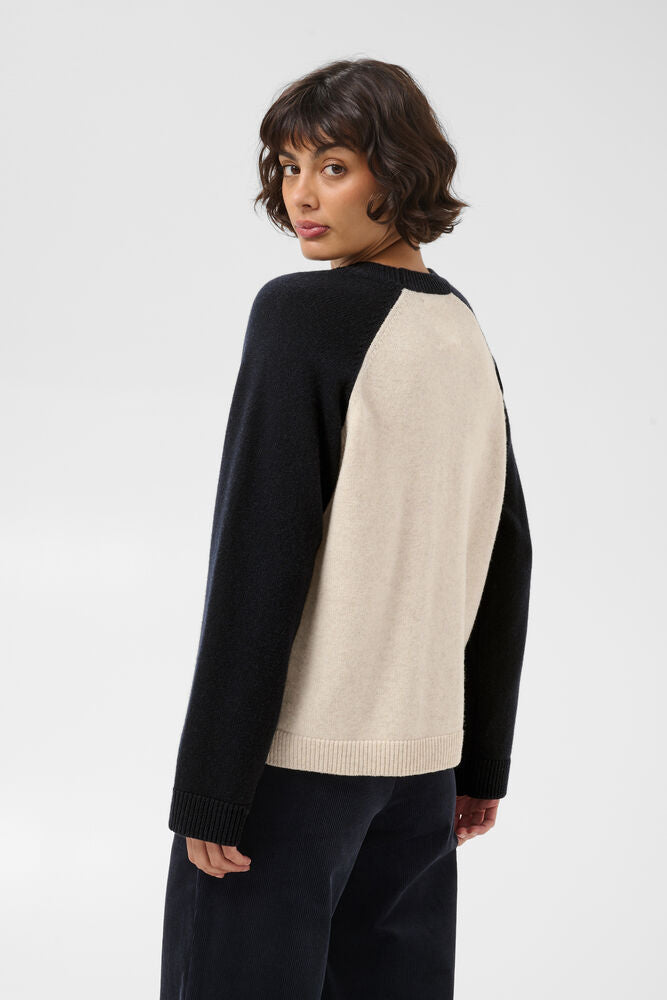 Part Two Cleo Pullover - Oatmeal/Navy Colorblock