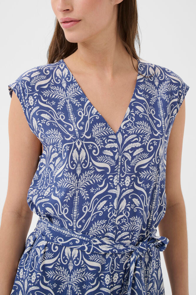 Part Two Bolene Dress - Blue Block Print