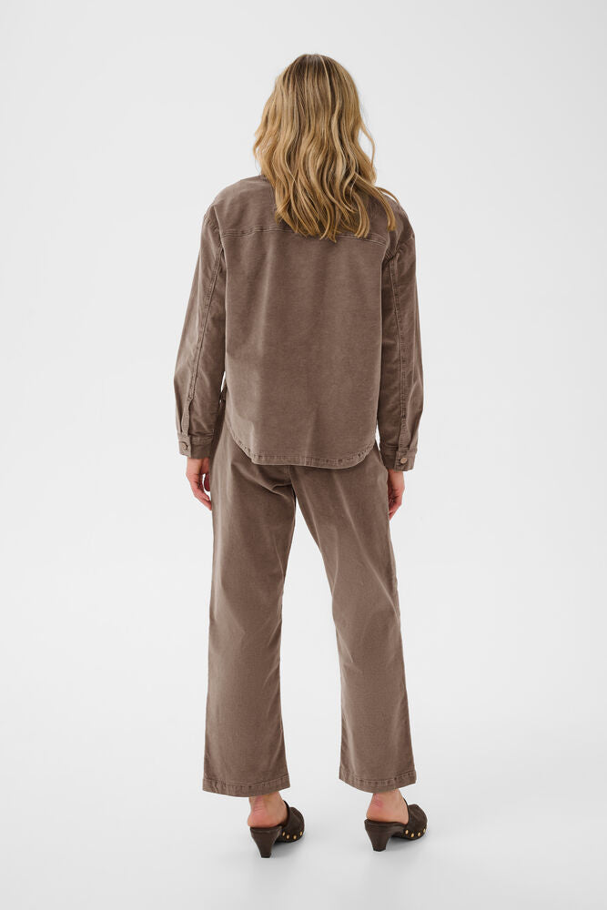 Cream Brady Corduroy Shirtjacket - Brown Lentil