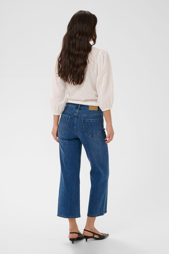 Kaffe Brook Cropped HW Jeans - Medium Blue Denim
