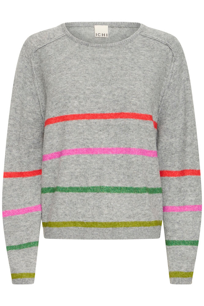 ICHI Dasila Sweater - Grey Melange
