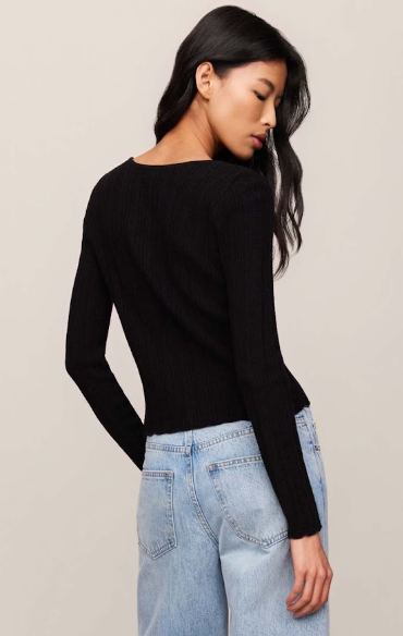 Z SUPPLY Landa Pointelle Top - Black
