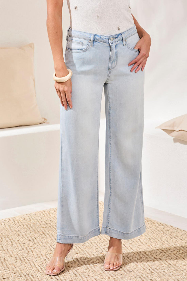 Tribal Audrey Hugging Flowy Wide Denim - Bondibeach