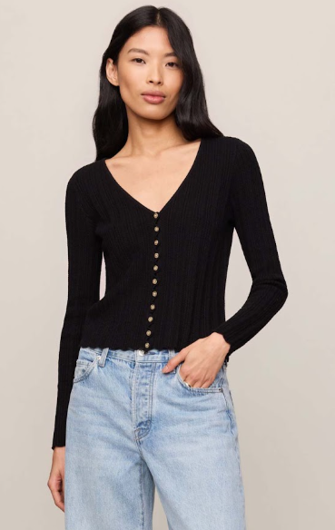 Z SUPPLY Landa Pointelle Top - Black