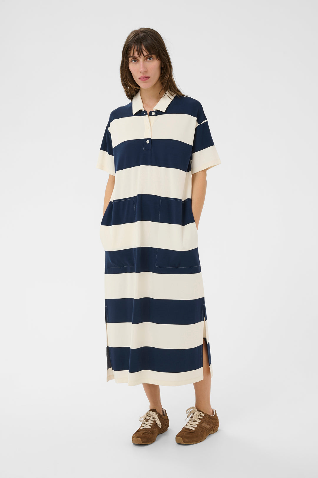 Part Two Alise Dress - After Midnight Blue Stripe