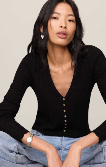 Z SUPPLY Landa Pointelle Top - Black