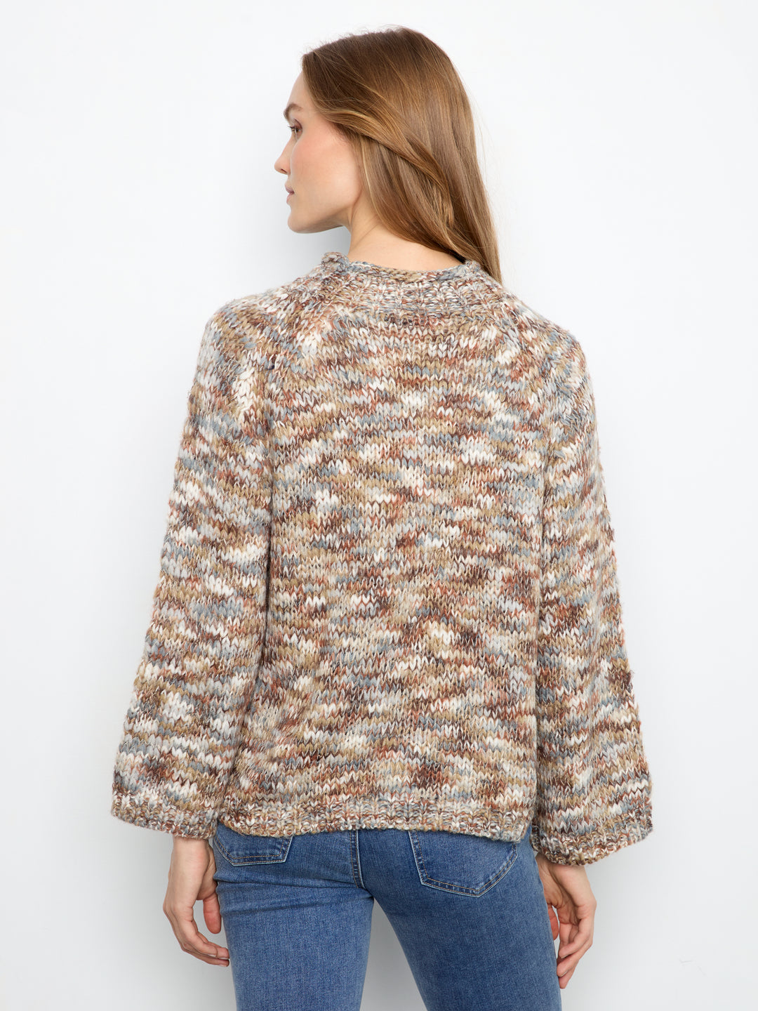 Charlie B High Neck Space Dyed Knit Sweater - Verveine