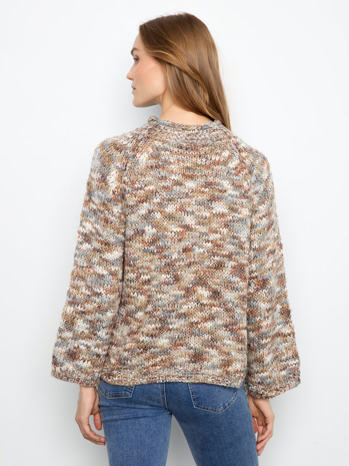 Charlie B High Neck Space Dyed Knit Sweater - Verveine
