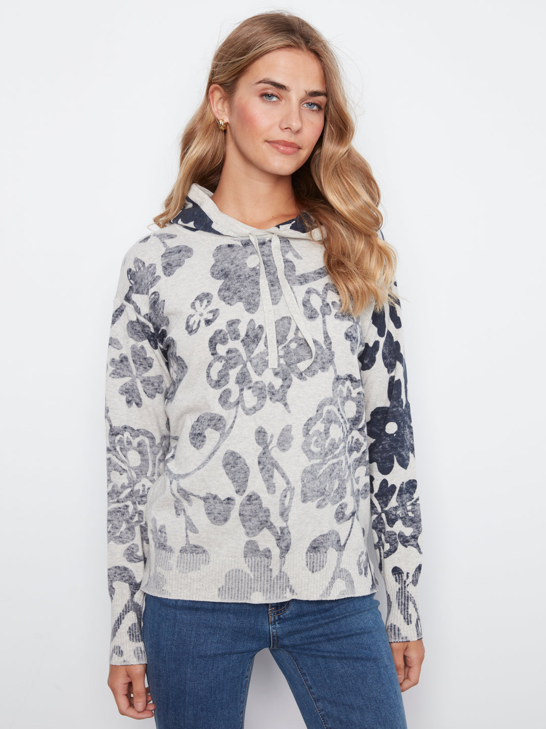 Charlie B Long Sleeve Printed Popover Sweater - Lovely