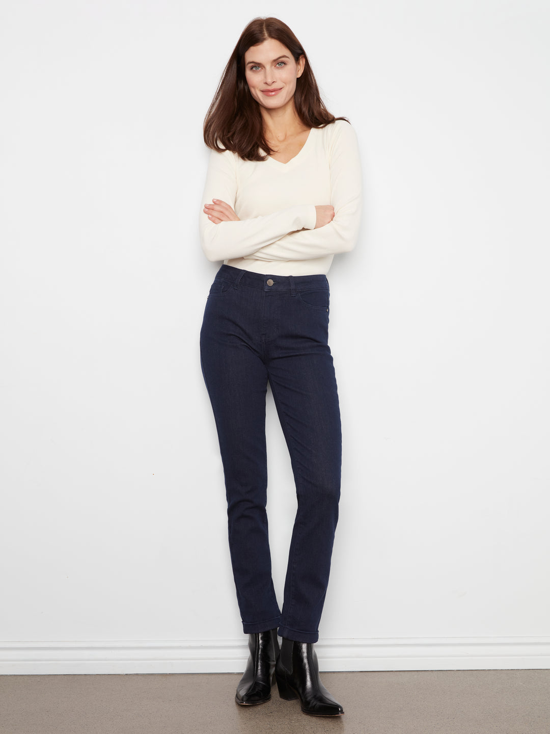 Charlie B 5 Pocket Stretch Denim Pants - Blue Black