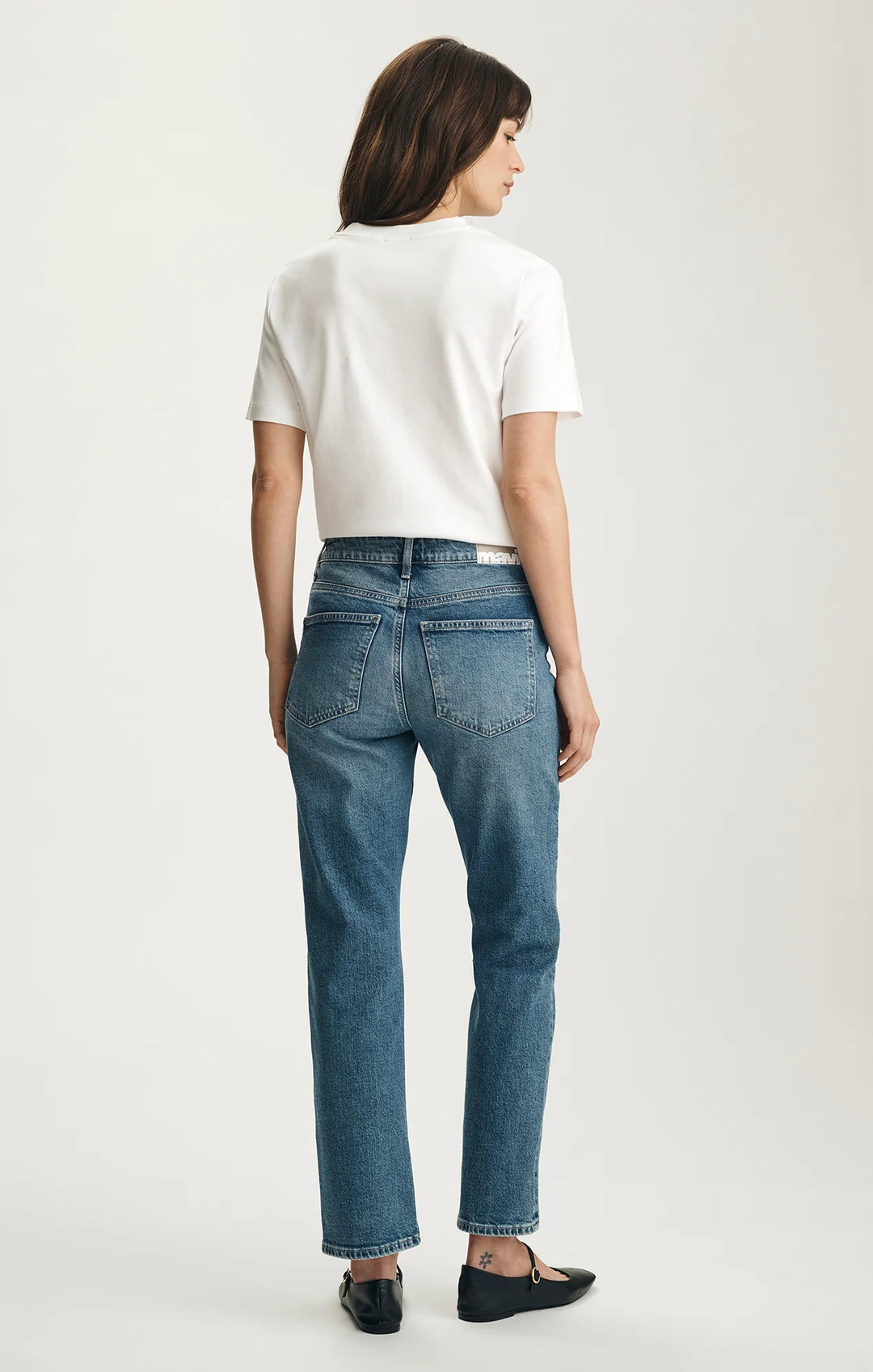 Mavi New York Straight Leg Jeans - Mid Brushed Classic Blue