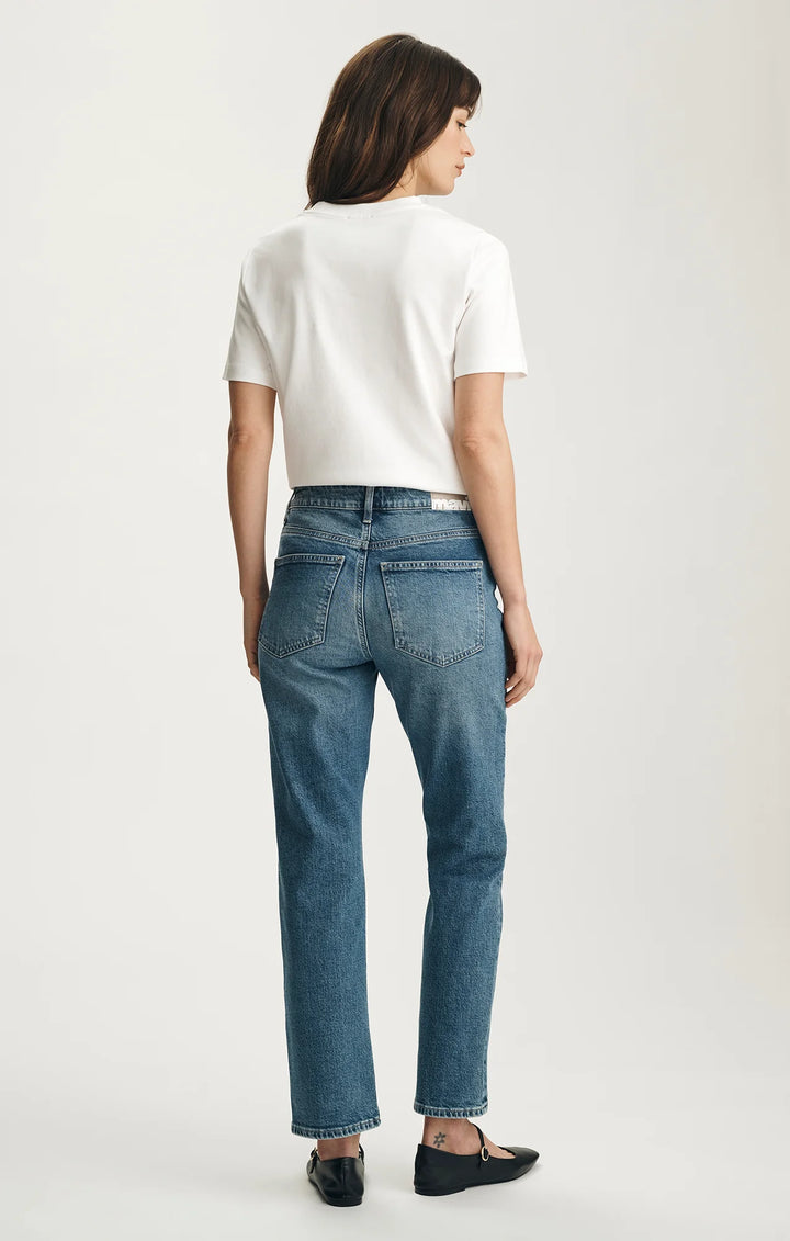 Mavi New York Straight Leg Jeans - Mid Brushed Classic Blue