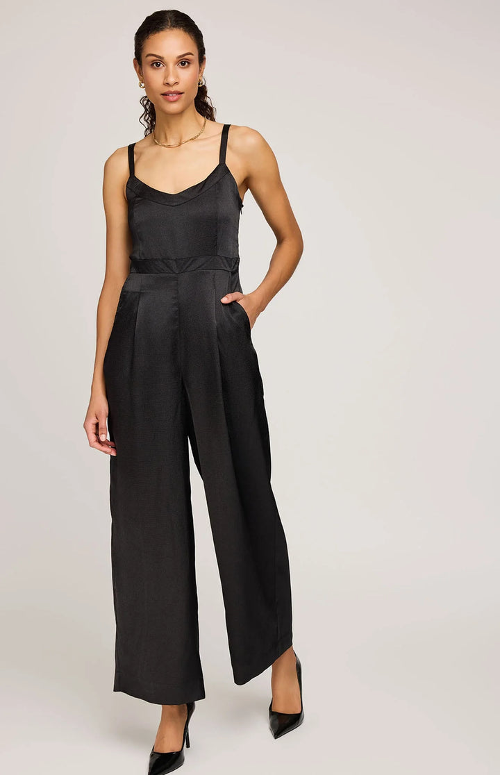 Gentle Fawn Irina Satin Jumpsuit - Black