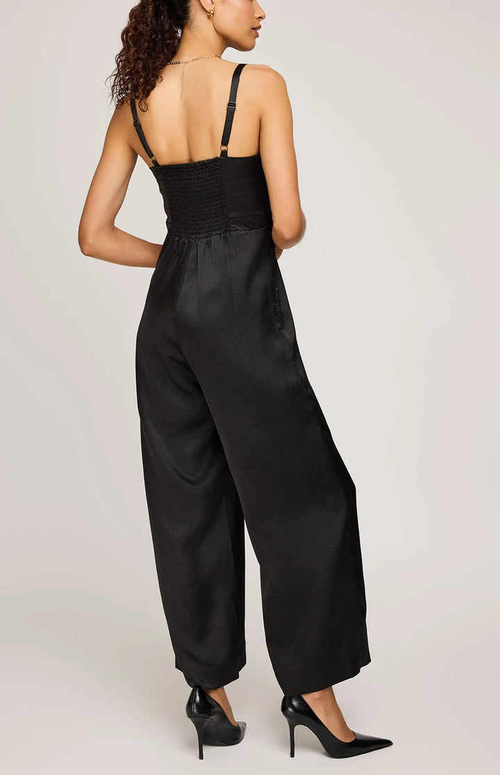 Gentle Fawn Irina Satin Jumpsuit - Black