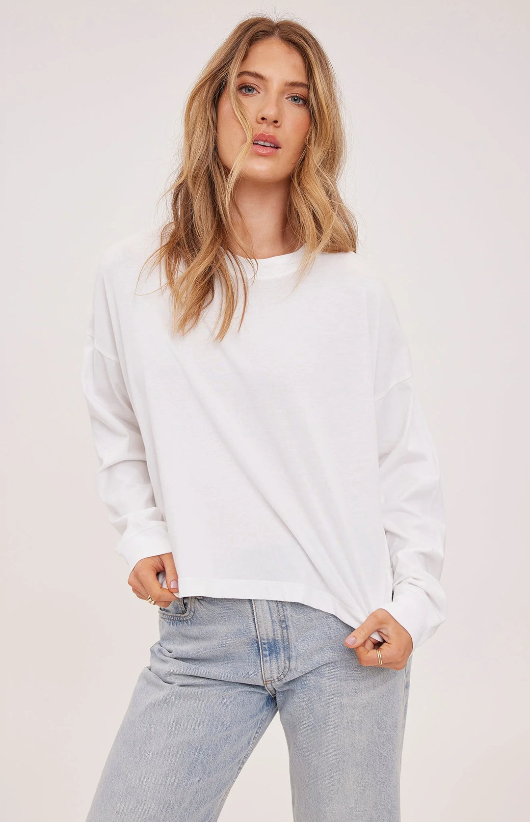 Gentle Fawn Christy White Cotton Long Sleeve Top