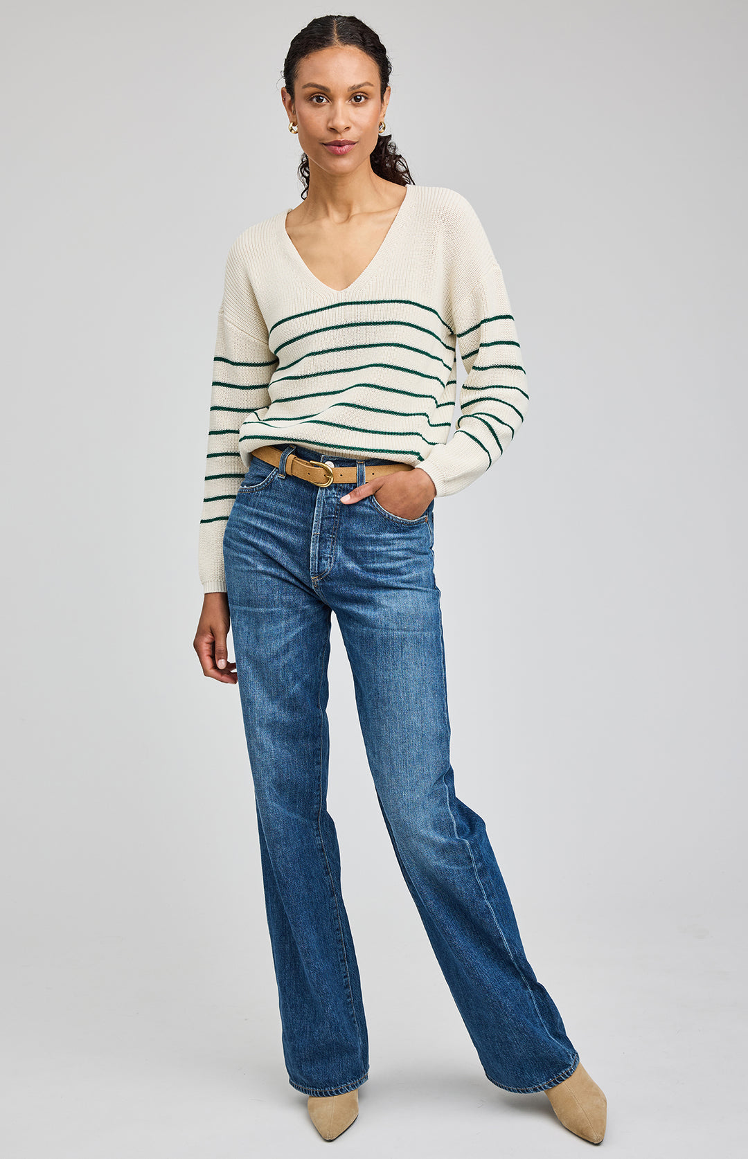 Gentle Fawn Tucker Sweater - Kelly Stripe