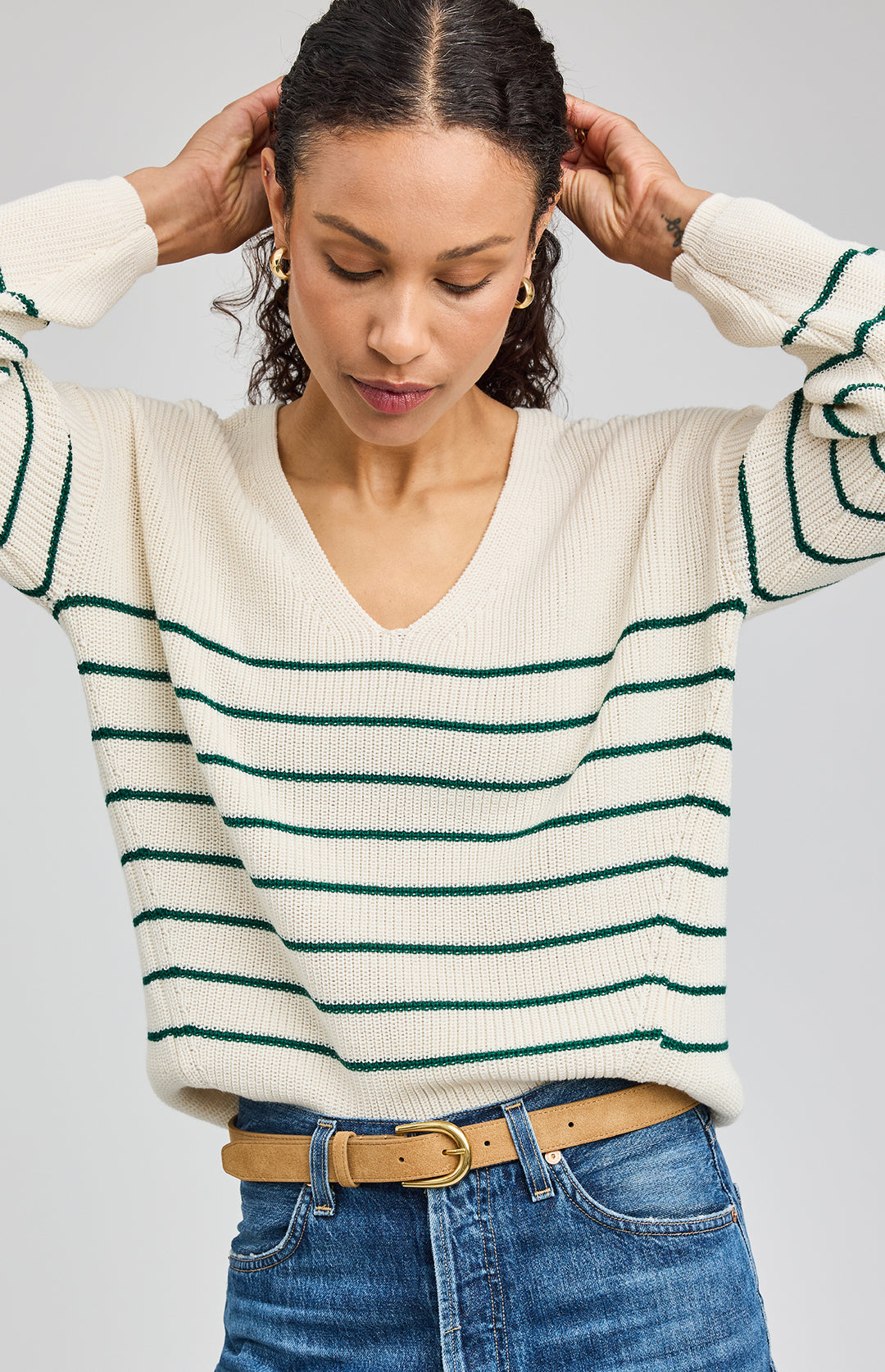 Gentle Fawn Tucker Sweater - Kelly Stripe