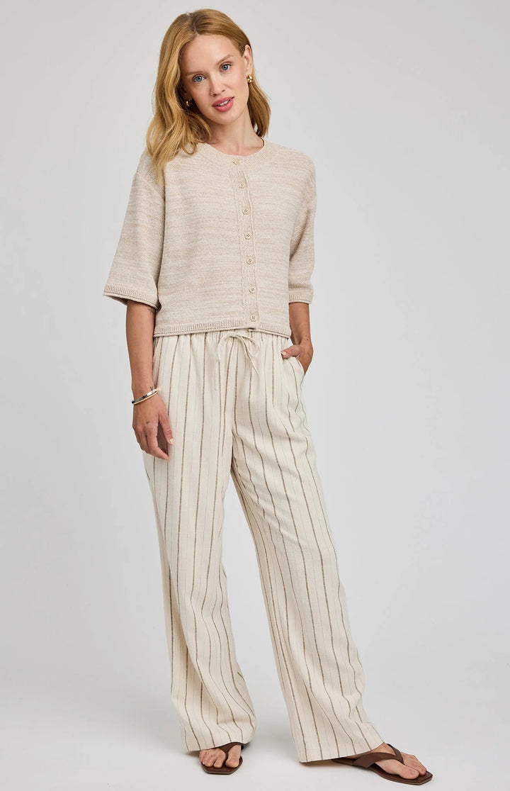 Gentle Finley Linen Pant - Linen Stripe
