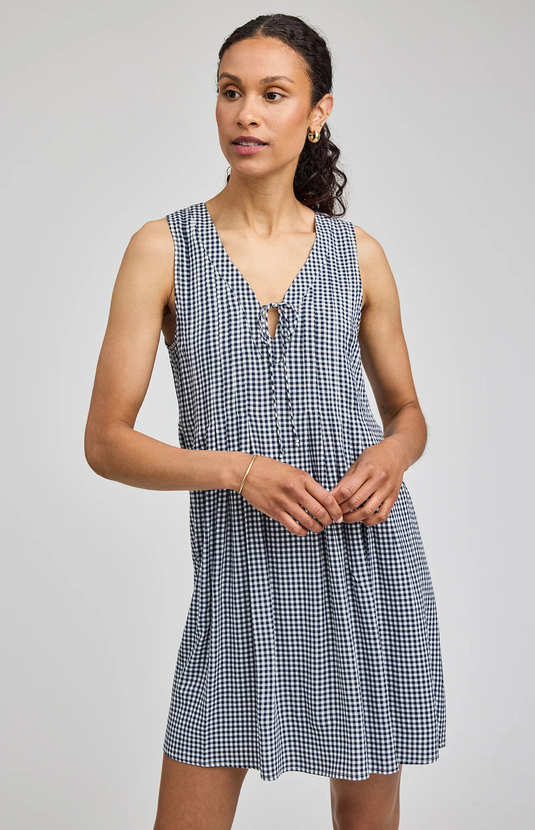 Gentle Fawn Zoey Mini Dress - Navy Gingham