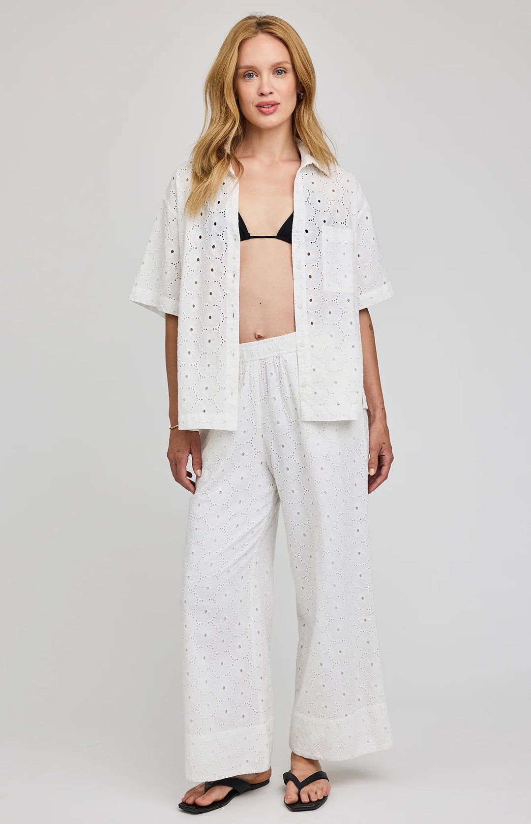 Gentle Fawn Louisa Eyelet Button Down Shirt - White
