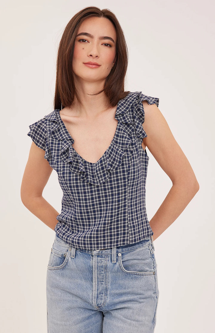 Gentle Fawn Ainsley Top (in Navy Plaid)
