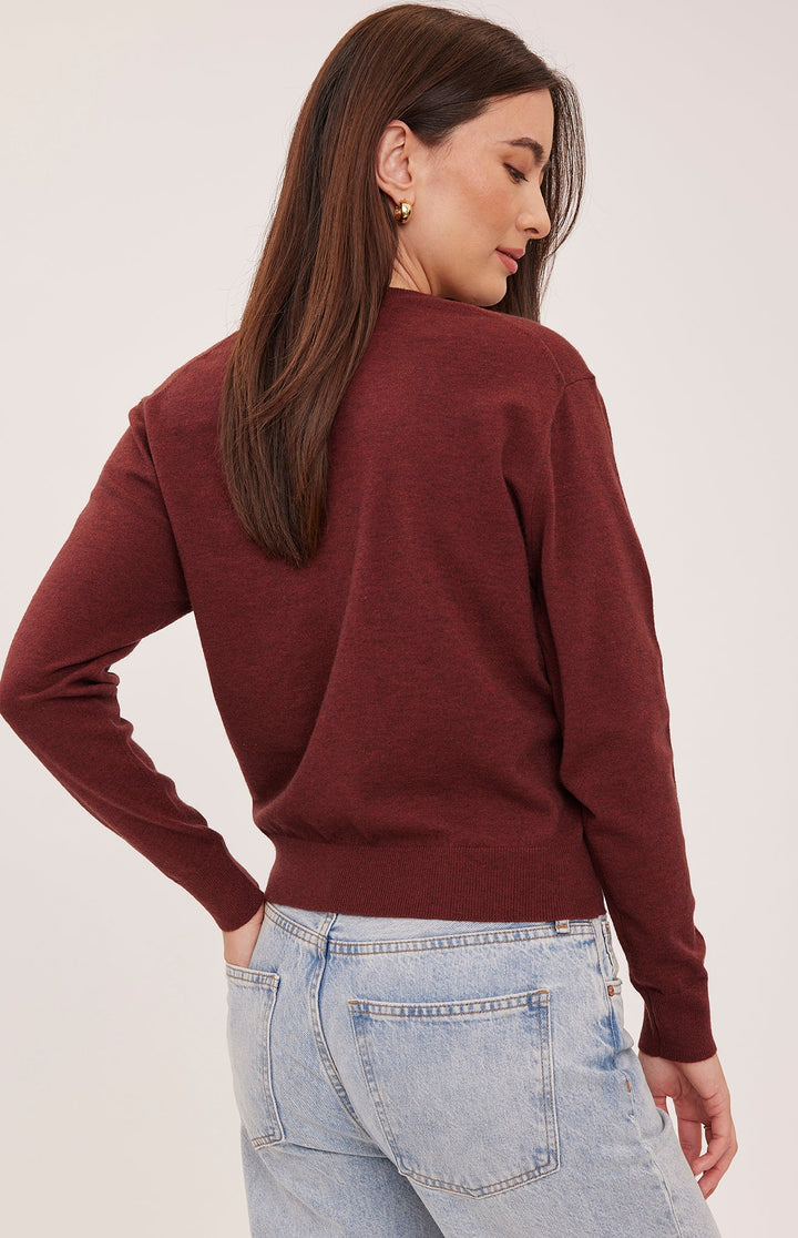 Gentle Fawn Carina V-Neck Pullover (in Bordeaux)