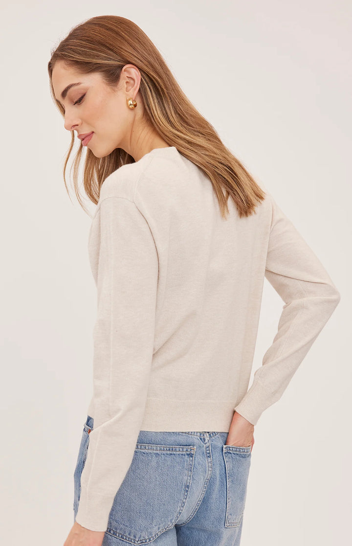 Gentle Fawn Carina V-Neck Pullover (in Heather Cream)
