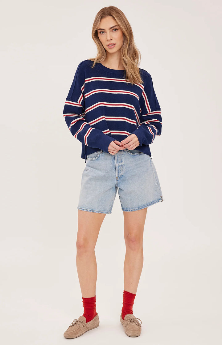 Gentle Fawn Echo Pullover Sweater (in Navy Stripe)