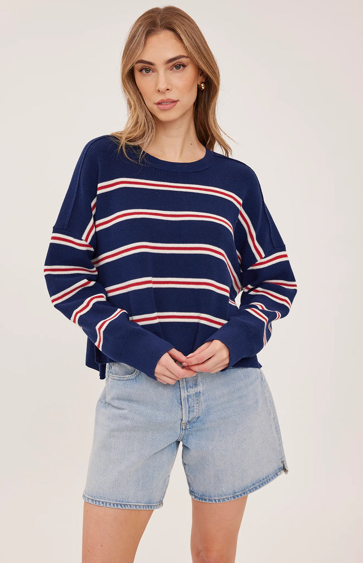 Gentle Fawn Echo Pullover Sweater (in Navy Stripe)