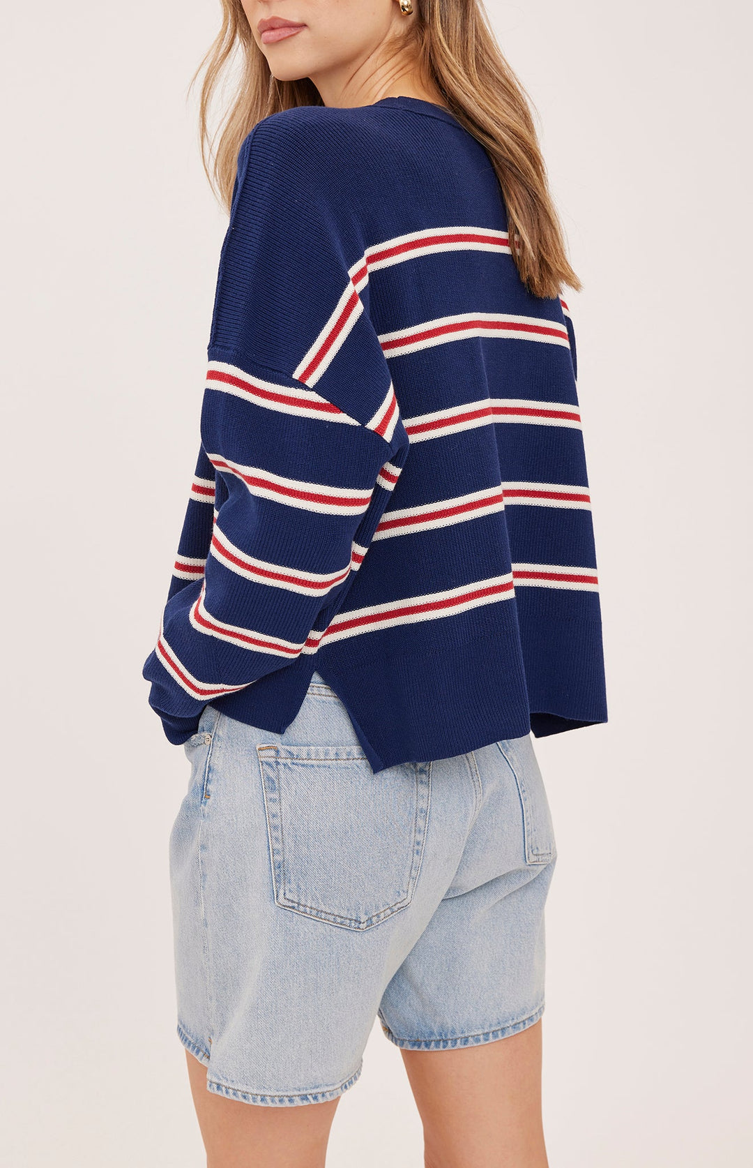 Gentle Fawn Echo Pullover Sweater (in Navy Stripe)