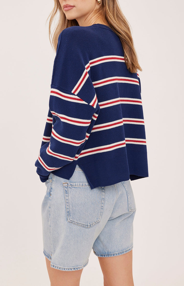 Gentle Fawn Echo Pullover Sweater (in Navy Stripe)