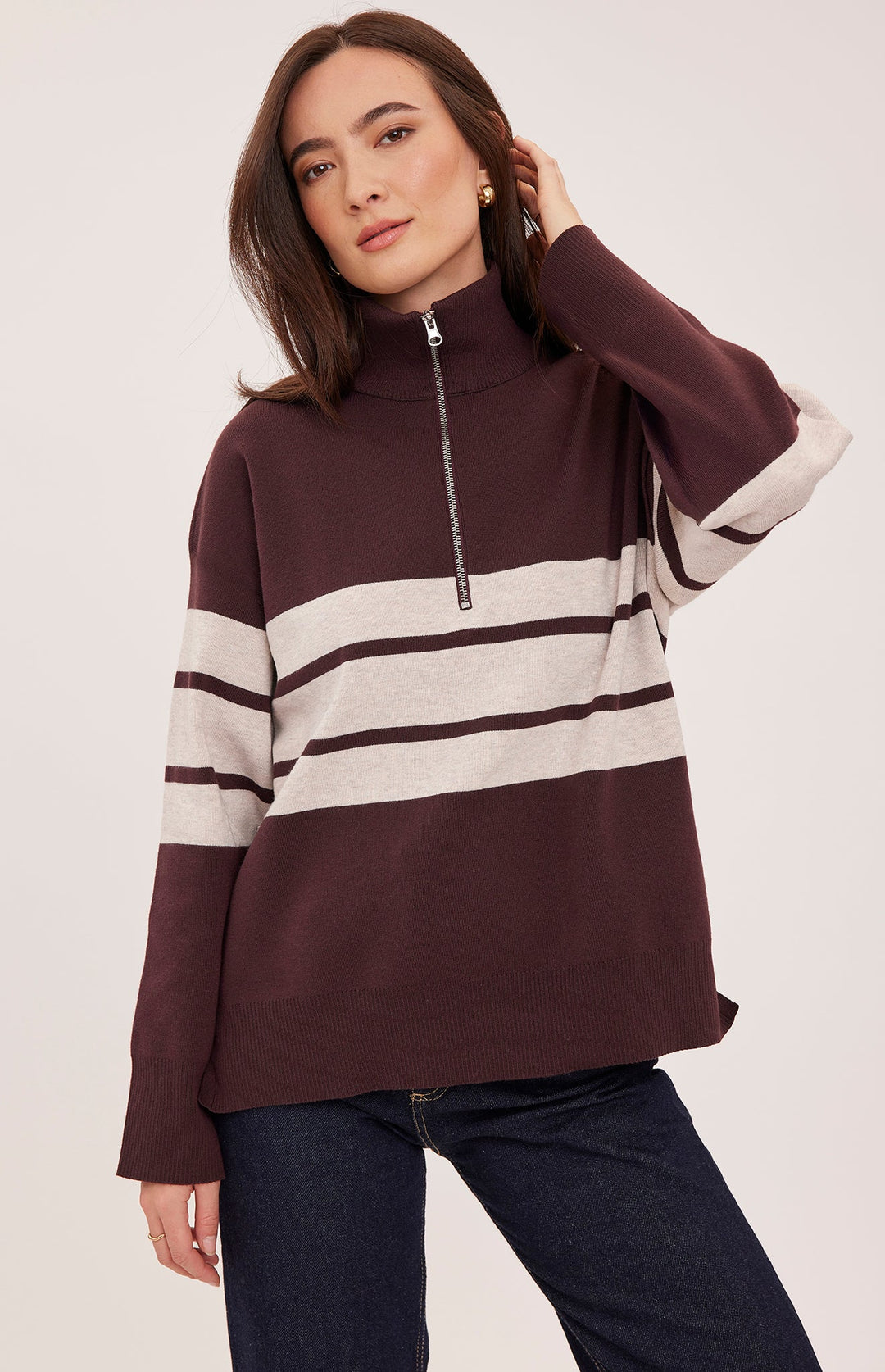 Gentle Fawn - Idris Striped Sweater (in Fig)