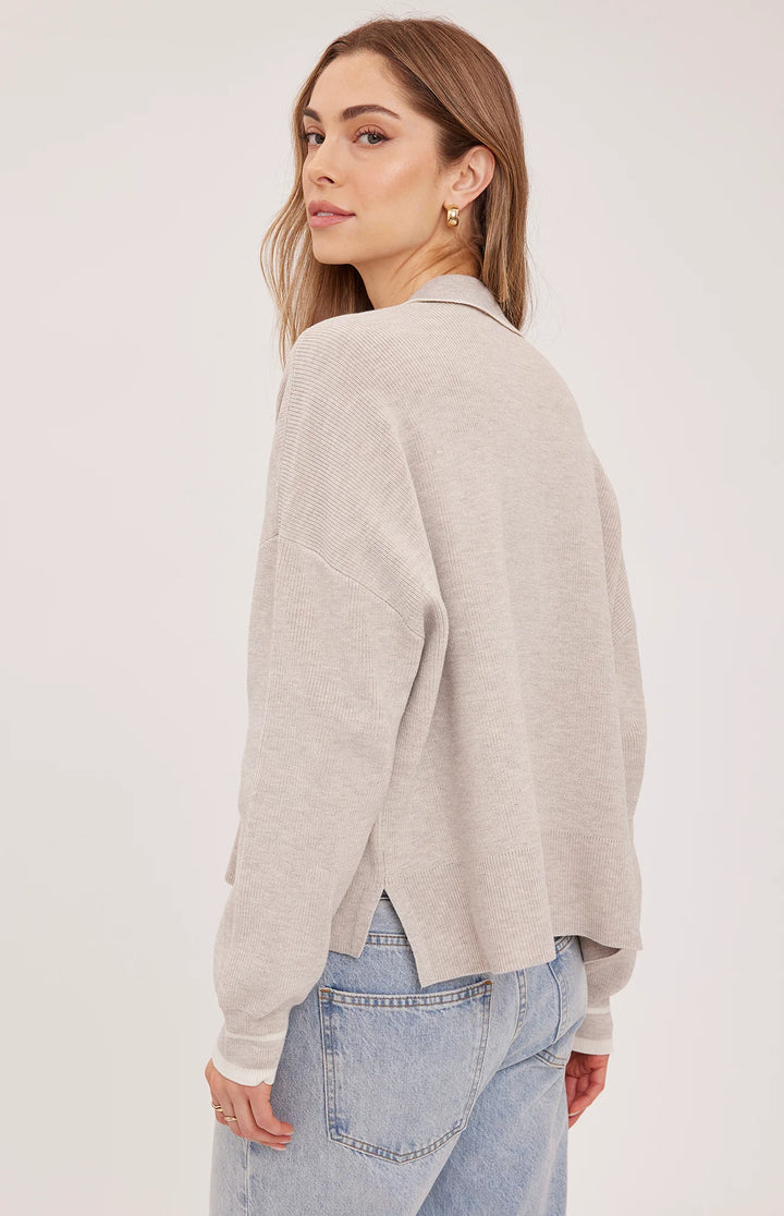Gentle Fawn Tristan V-Neck Sweater - Heather Latte