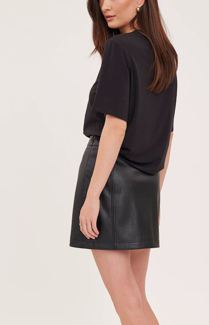 Gentle Fawn Chrissy Vegan Leather Mini Skirt - Black