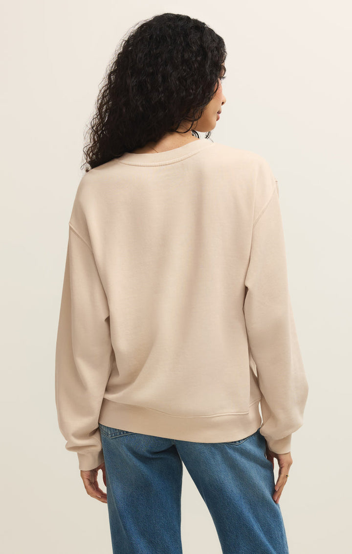 Z SUPPLY Paradise Boyfriend Sweatshirt - Linen