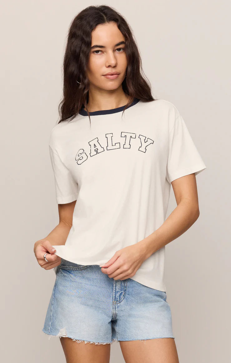 Z SUPPLY Salty Ringer Boyfriend Tee - Sea Salt