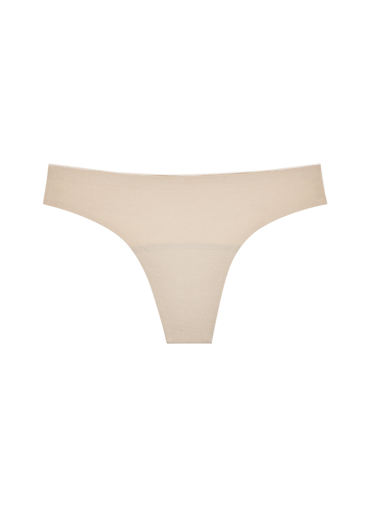 Huha Seamless Low-Mid Rise Thong - Beige