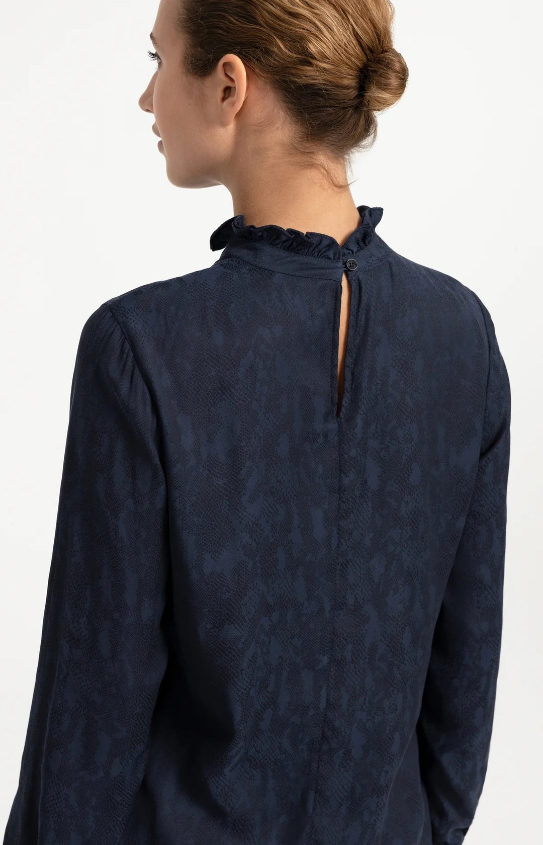 YAYA Long Sleeve Top With Ruffles - Black
