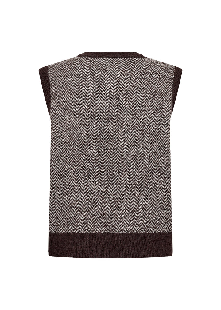 Soyaconcept Zip Up Sweater Vest - Chocolate Plum Melange